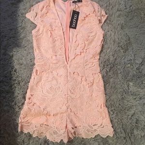 Boohoo lace romper